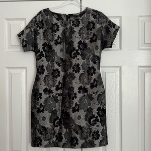 Banana Republic Black and Gray Floral Dress